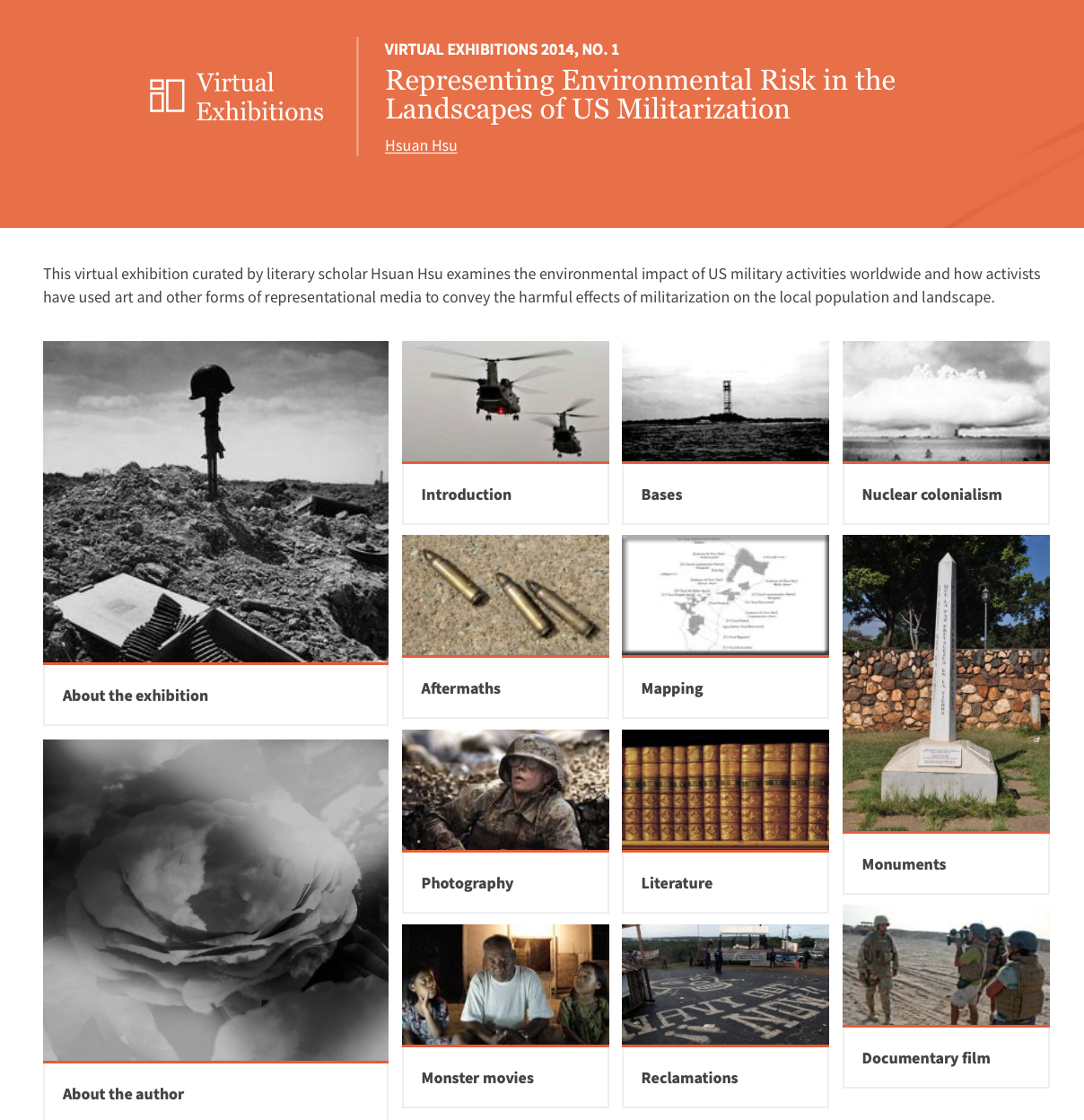 Screenshot of virtual exhibition "Risk and Militarisation"